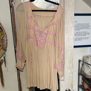 Free People Beige and Pink Tunic